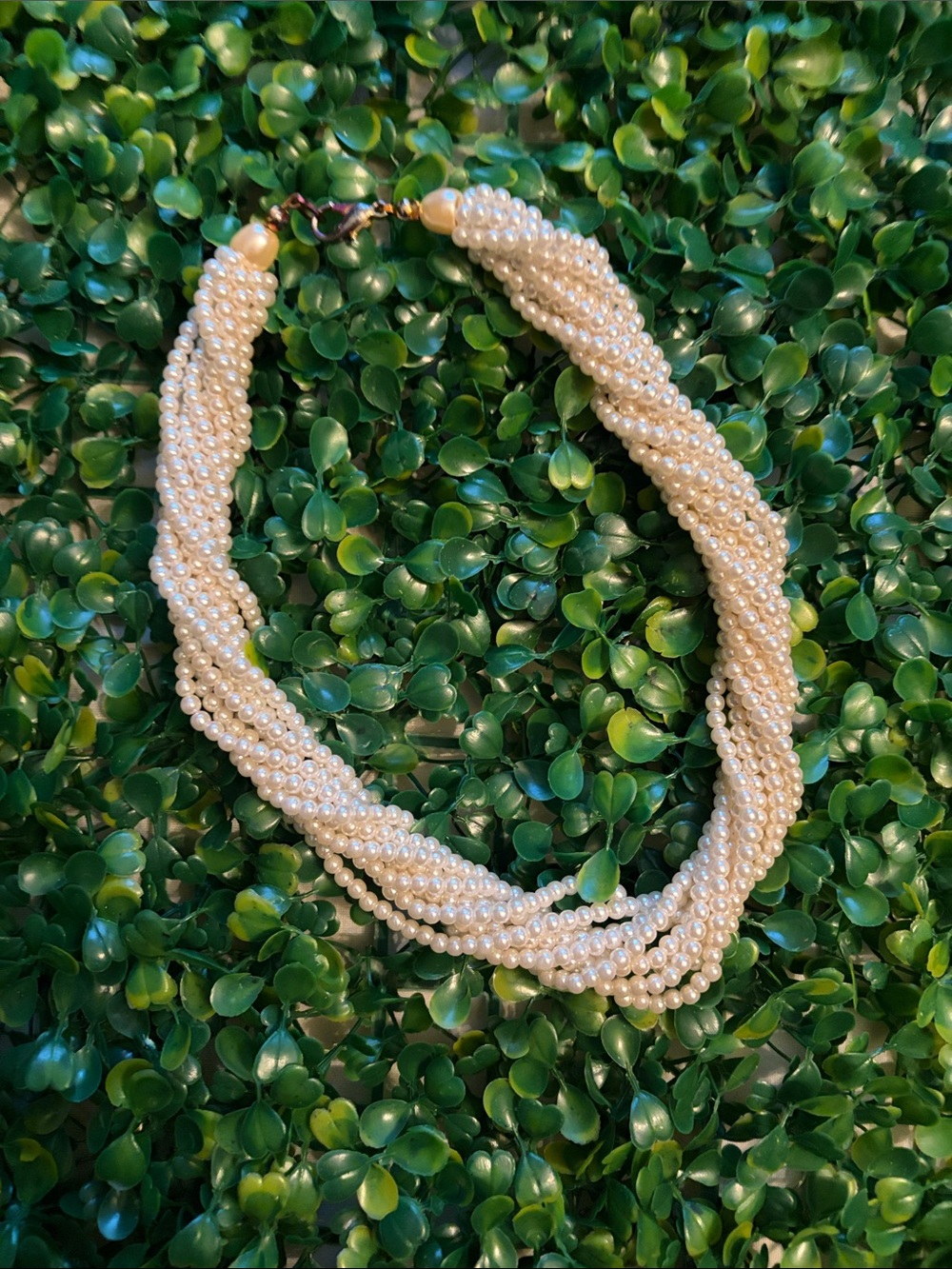 Twisted Multi-Strand Pearl Necklace - Ivory